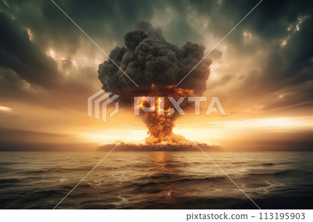 Apocalyptic Nuclear Explosion Scene Apocalyptic Nuclear Explosion Scene 113195903
