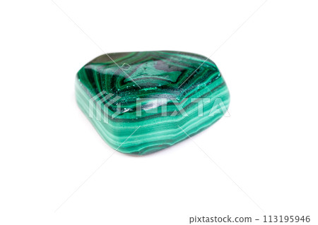 Macro mineral stone malachite on white background Macro mineral stone malachite on white background 113195946
