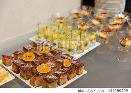 Different kinds of dessert at a banquet Different kinds of dessert at a banquet 113196299