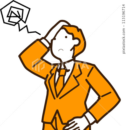Illustration of a businessman who is in trouble after failing Illustration of a businessman who is in trouble after failing 113196714