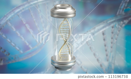 The DNA in Glass tube for Sci or education concept 3d rendering. 113196738