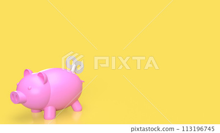 The Piggy Bank and wind up for earn or saving concept 3d rendering. The Piggy Bank and wind up for earn or saving concept 3d rendering. 113196745