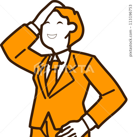 Businessman laughing scornfully 113196753