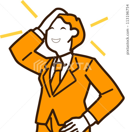 Businessman laughing scornfully 113196754