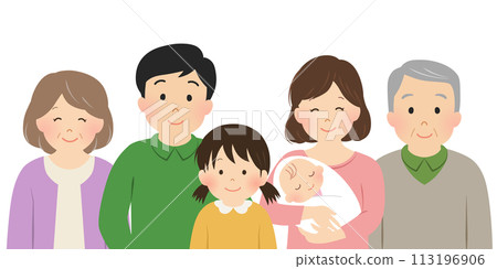 Family vector illustration three generations 113196906