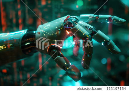 Integration of AI allowed robot bionic hand to learn adapt. AI Generation 113197164