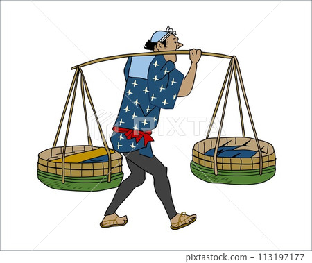 A peddler from the Edo period (stick-waving, replica) 113197177