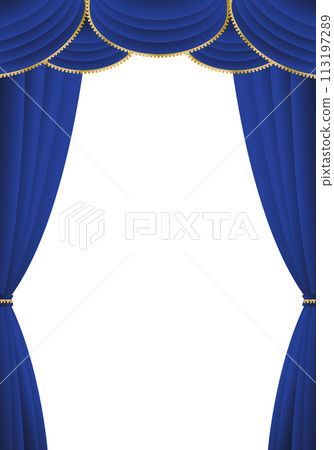 Blue curtain, blue curtain, blue curtain stage, vertical 113197289