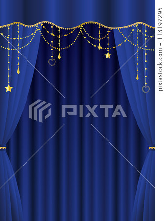 藍幕，藍幕，藍幕舞台，垂直 113197295