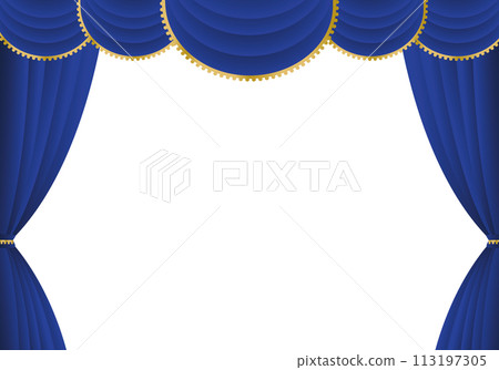Blue curtain, blue curtain, blue curtain stage horizontal 113197305