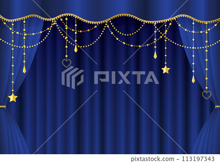 Blue curtain, blue curtain, blue curtain stage horizontal 113197343