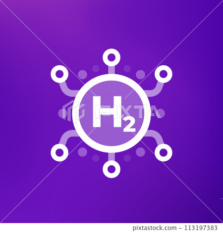 hydrogen synthesis icon, H2 energy production hydrogen synthesis icon, H2 energy production 113197383