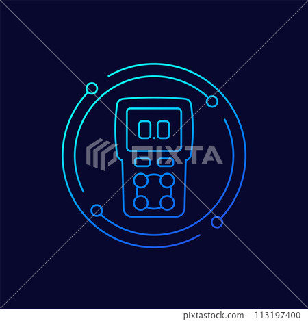 gas detector icon, linear design 113197400