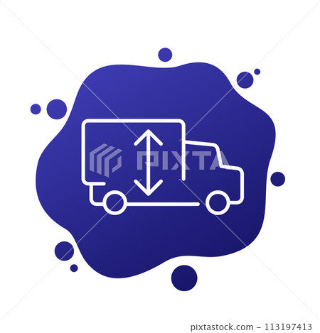 truck height icon, linear design 113197413