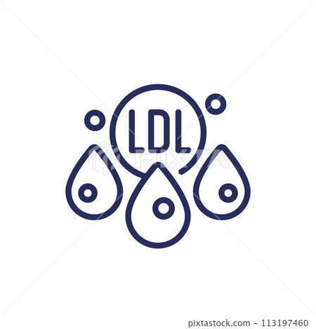 LDL Cholesterol icon, line vector LDL Cholesterol icon, line vector 113197460
