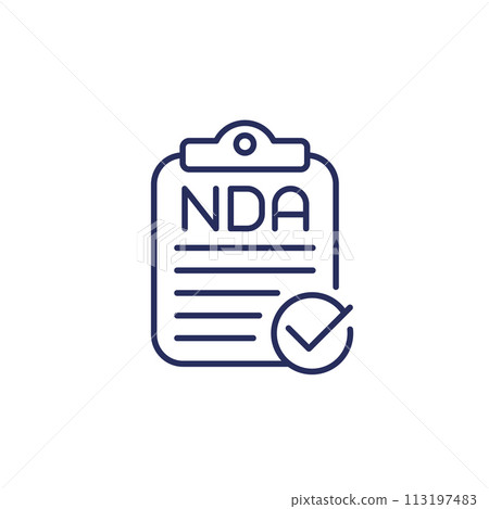 NDA agreement document line icon NDA agreement document line icon 113197483
