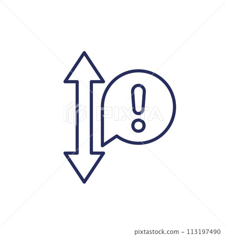 height warning icon, line vector pictogram 113197490