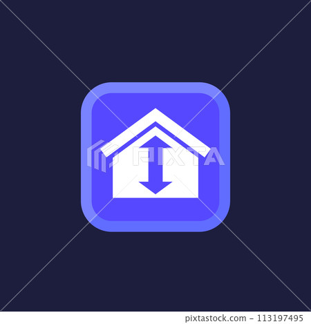 ceiling height vector icon, pictogram 113197495