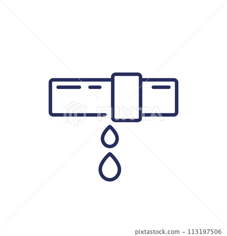 leaking pipe line icon on white 113197506