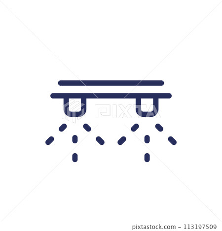 water sprinklers line icon on white 113197509