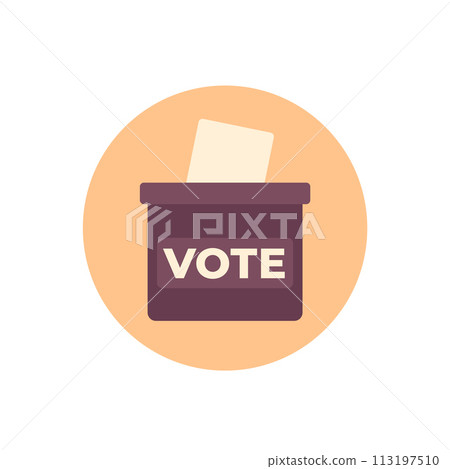 voting ballot box icon, flat vector 113197510