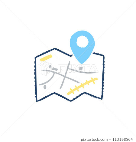Map and pin mark 113198564