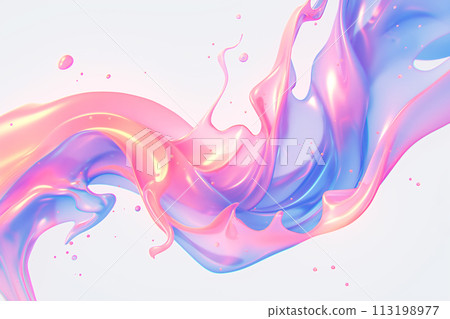 A liquid with a fluid form that gives off a colorful glow A liquid with a fluid form that gives off a colorful glow 113198977