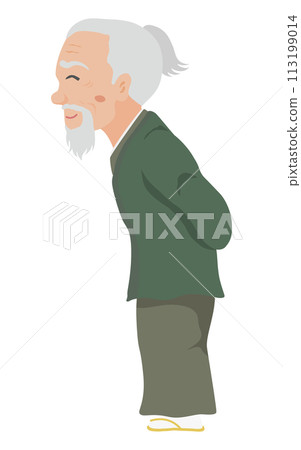 Edo period townsman, elderly man 113199014