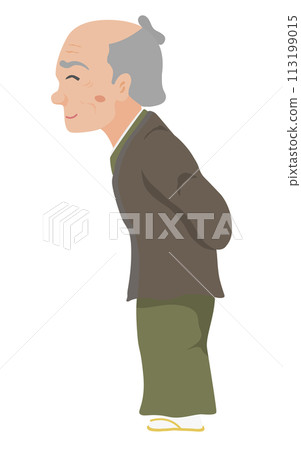 Edo period townsman, elderly man Edo period townsman, elderly man 113199015