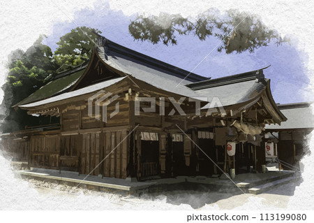 水彩風八重垣神社參拜殿 島根縣松江市 水彩風八重垣神社參拜殿 島根縣松江市 113199080