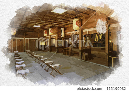 水彩風八重垣神社參拜殿 島根縣松江市 113199082