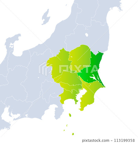 茨城縣地圖和關東地區 113199358
