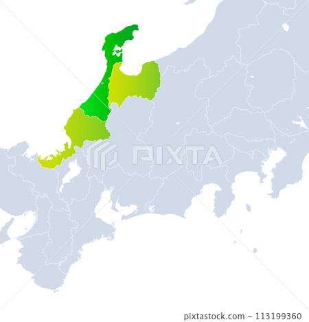 Ishikawa Prefecture Map and Hokuriku Region 113199360