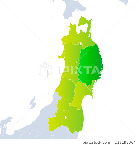 Iwate Prefecture Map and Tohoku Region Iwate Prefecture Map and Tohoku Region 113199364