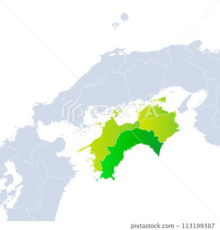 Kochi Prefecture Map and Shikoku Region 113199387