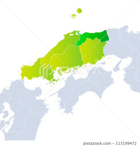 鳥取縣地圖和中國地區 113199472