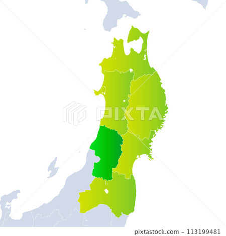山形縣地圖和東北地區 山形縣地圖和東北地區 113199481