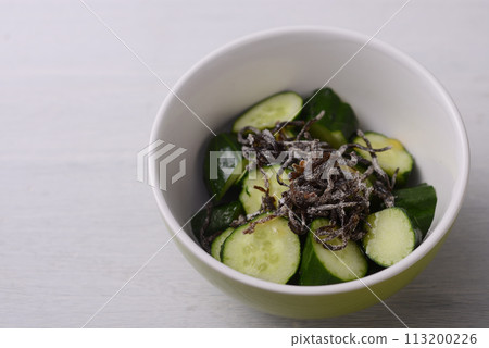 Cucumber and salted kelp with sesame oil Cucumber and salted kelp with sesame oil 113200226