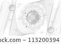 Chatbot OpenAi and line technology network background. Smart AI or Artificial Intelligence vector illustration using Chatbot.Digital technology. 113200394