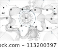 Chatbot OpenAi and line technology network background. Smart AI or Artificial Intelligence vector illustration using Chatbot.Digital technology. 113200397