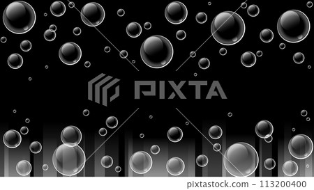 Illustration material of floating transparent bubbles 113200400