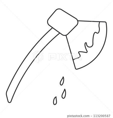 ax blood halloween drops line icon element ax blood halloween drops line icon element 113200587