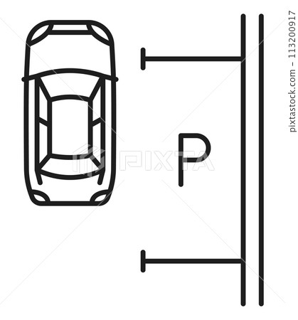 Car parking lot line icon, garage service or vehicle park zone information sign, vector outline. Street road parking lot rules and regulations for transport public area, garage parking marking symbol Car parking lot line icon, garage service or vehicle park zone information sign, vector outline. Street road parking lot rules and regulations for transport public area, garage parking marking symbol 113200917