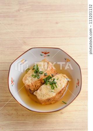 Deep-fried tofu stuffed with meat and sauce Deep-fried tofu stuffed with meat and sauce 113201132