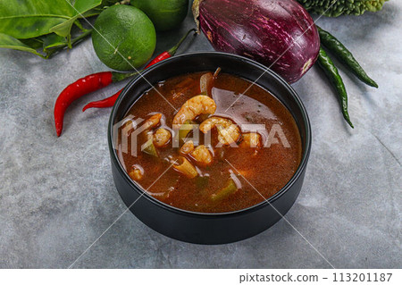 Spicy and Sour Soup with Prawns Spicy and Sour Soup with Prawns 113201187