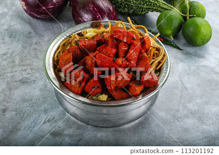 Stir fried noodles with pork Stir fried noodles with pork 113201192