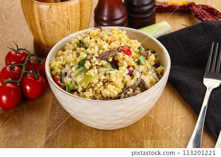 Bulgur with lamb and vegetables Bulgur with lamb and vegetables 113201221
