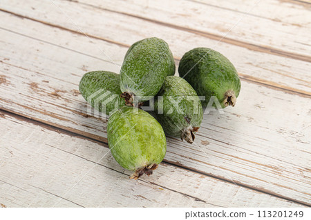 Ripe sweet huicy exotic feijoa Ripe sweet huicy exotic feijoa 113201249