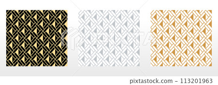 Set of abstract geometric patterns. Seamless vector backgrounds. Colored ornaments Graphic modern patterns Simple lattice graphic design 113201963