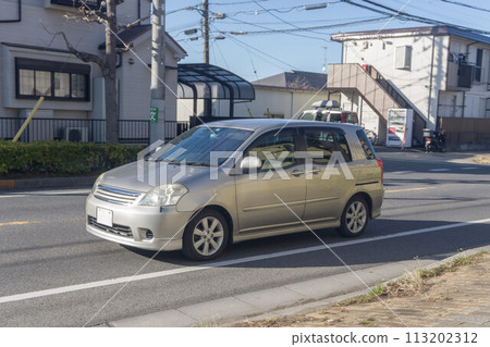 Compact car drive road driving Compact car drive road driving 113202312